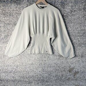 Ted Baker Sweater Womens Small Batwing Sleeve Fitted Waist Ribbed Pullover Top